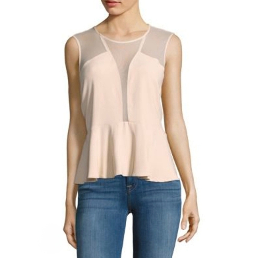 Sandro Paris Capsule Soir Poudre Sheer Mesh Top